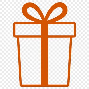 A minimalist vector graphic of a gift box with a ribbon, ideal for commercial use as a cutting file or stencil.