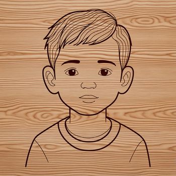 A young child's face with a neutral expression.