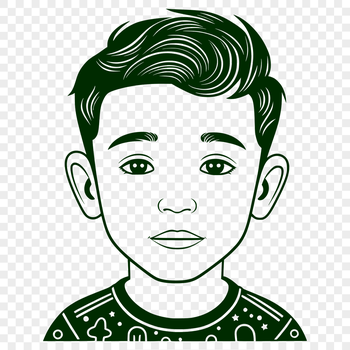 A young boy illustration created as a vector SVG graphic for various uses.