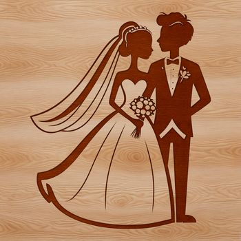 A couple exchanging vows in a wedding ceremony.