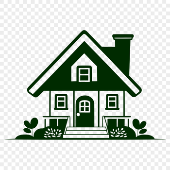 An editable vector graphic representation of a house in modern style.