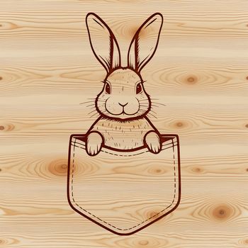 A vector illustration of a rabbit's face with a distinctive bunny head shape.