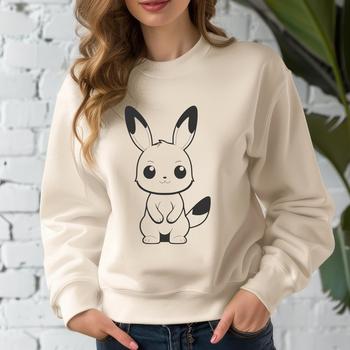 A digitally rendered image of a seated rabbit in SVG design style.