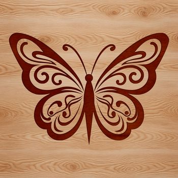 An ornate illustration of a butterfly with intricate details, suitable for vector design and cutting machine projects.