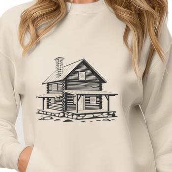 A simple cabin illustration created as a vector graphic.