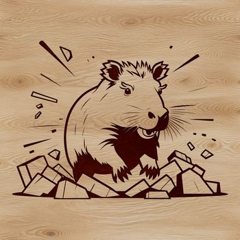 A vector illustration of a capybara, a large rodent native to South America, in high definition.