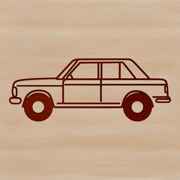 A digital illustration of a vehicle in a minimalist design style.