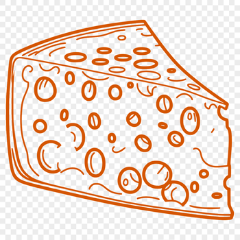 A graphic illustration of a wheel of cheese, suitable for cutting machine projects or vector design templates.