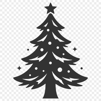 An outline vector graphic of a festive Christmas tree design for various uses.