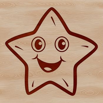 A geometric star design made up of five pointed shapes in a symmetrical arrangement.