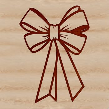 A colorful ribbon bow with a decorative center knot.