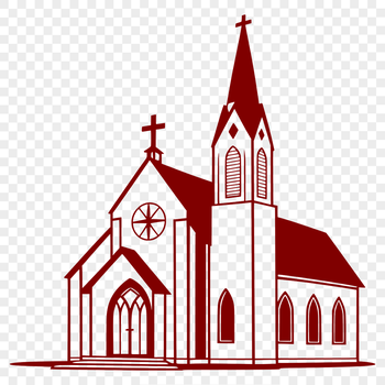 Baptist church building illustration in vector format
