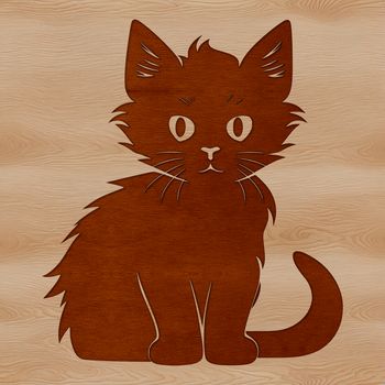 A small, adorable domesticated cat sitting on its haunches.