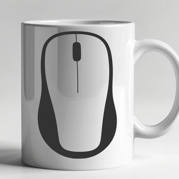 A detailed vector illustration of a modern computer with a mouse on its keyboard.