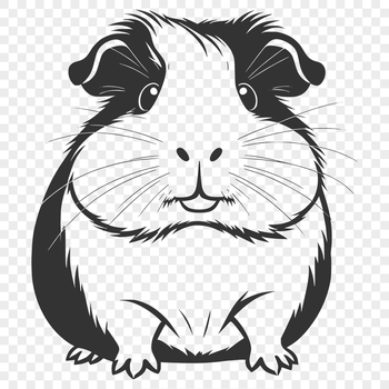 A high-quality SVG vector graphic illustration of a guinea pig, suitable for printing or cutting out with a Cricut machine.