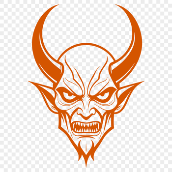 A vector graphic design featuring a depiction of Satan for various uses.