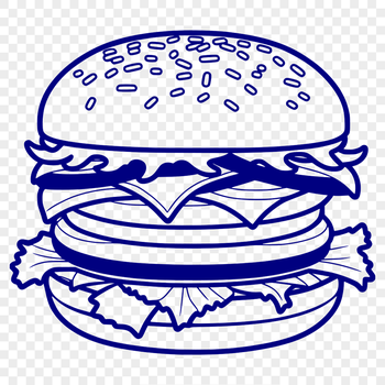 A classic hamburger design made from vector shapes for graphic use.