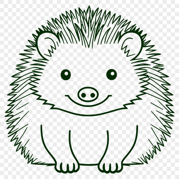 A detailed illustration of a small mammal with spikes, suitable as clip art for various designs.