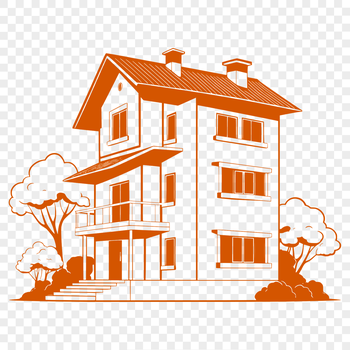 An SVG graphic representation of a classic home exterior with clean lines.