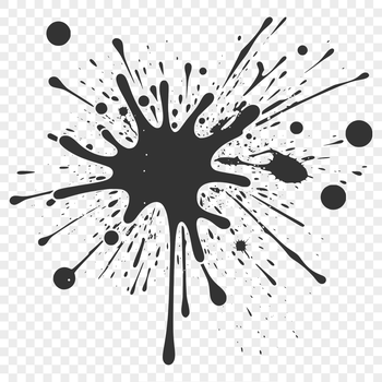 An abstract shape resembling a splat made from colorful slime.