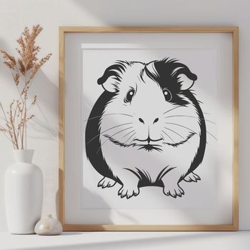 A cartoon guinea pig illustration suitable for clip art and vector design.