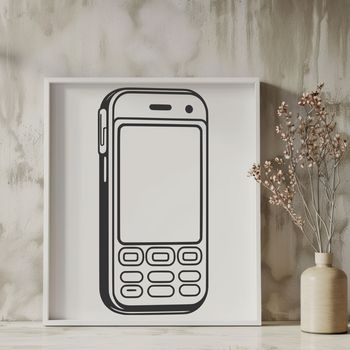 Illustrated mobile phone vector design for various digital projects.