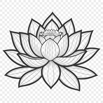 A stylized illustration of a lotus flower, often associated with Eastern spirituality and symbolism.