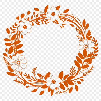 A detailed floral wreath design created with vector art, suitable for cutting machines like Cricut.