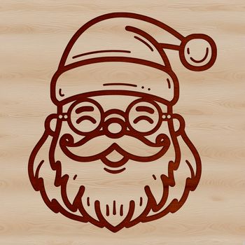 A digital illustration of Father Christmas wearing his iconic red coat and hat.