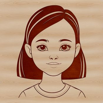 A young female figure, created as a vector graphic using SVG format.