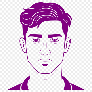 A detailed illustration of a male figure created with vector graphics.