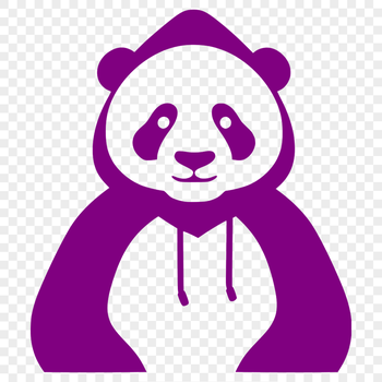 A digital representation of a black-and-white panda in a vector format.