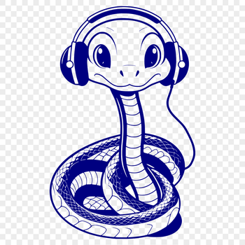 A digital illustration of a snake, suitable for vector design and cutting machine templates.