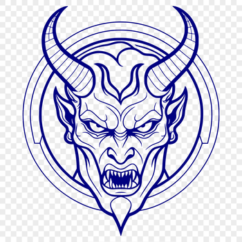 Illustrative representation of the devil in a dark and ominous setting.