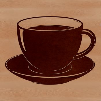 Simple illustration of a white coffee cup on a transparent background.