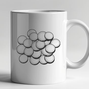 A collection of various coins in different denominations and designs, ideal for crafting and DIY projects.