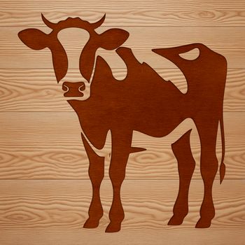 A digital illustration of a cow in a vector format.