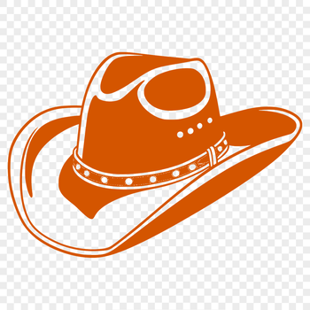 A stylized illustration of a cowboy hat, designed as vector art suitable for digital and offline uses.