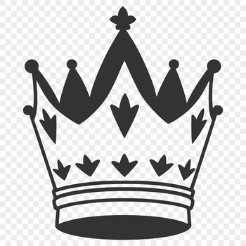 A digital illustration of a crown, suitable for vector editing and cutting machine design.