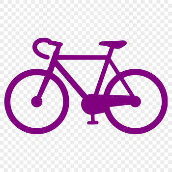 A simple illustration of a bicycle with sleek lines and minimal details.