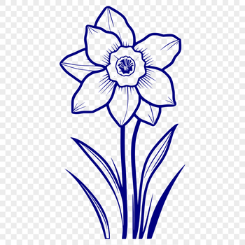 A simple illustration of a daffodil flower, suitable for use in various digital formats such as SVG and PNG.