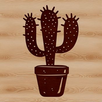 An artistic representation of a cactus in a simple design format, ideal for digital crafting and cutting machine projects.