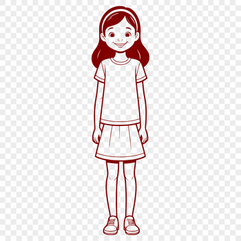 Colorful girl illustration created with digital design software.