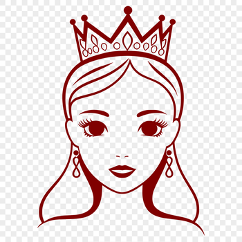 A young female character dressed in royal attire, suitable for vector art projects.
