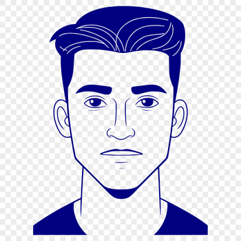 A digital illustration of a man in a simple style.