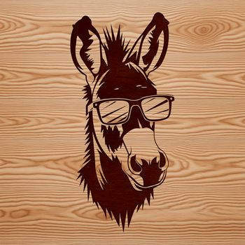 A colorful illustration of a donkey wearing sunglasses, suitable for various digital applications.
