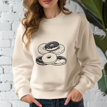 A digital illustration of a glazed donut.
