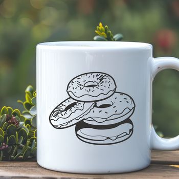 A sweet donut made from vector shapes, ideal for graphic design and digital crafting.