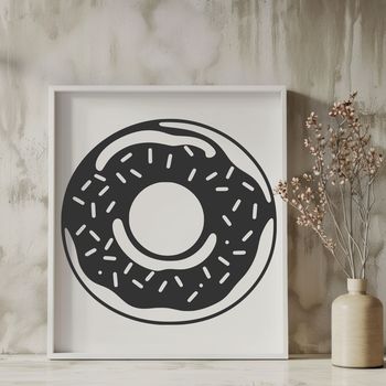 A stylized illustration of a sweet donut dessert made from vector art.