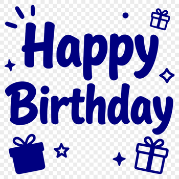 A colorful illustration of a happy birthday message in a modern style.